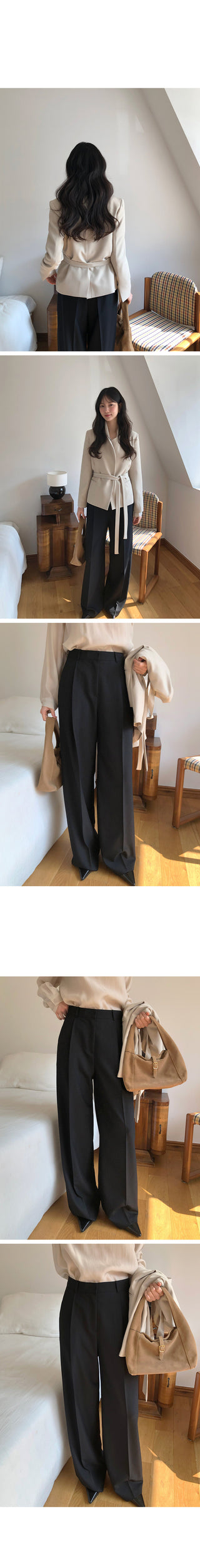 (2 colors) Strapless Collarless Jacket