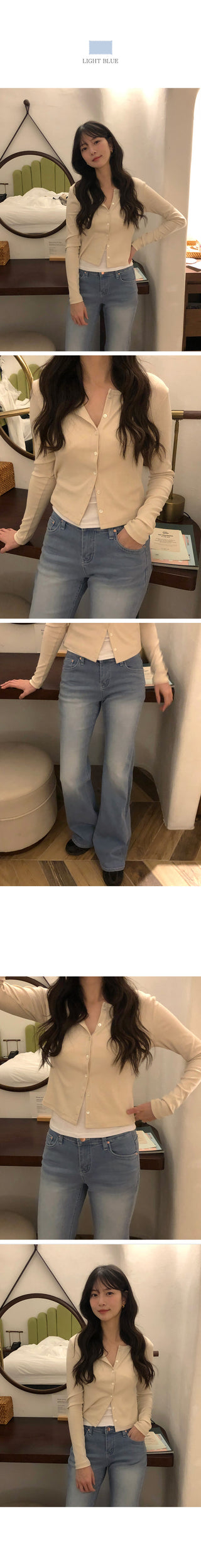 Low-rise bootcut pants