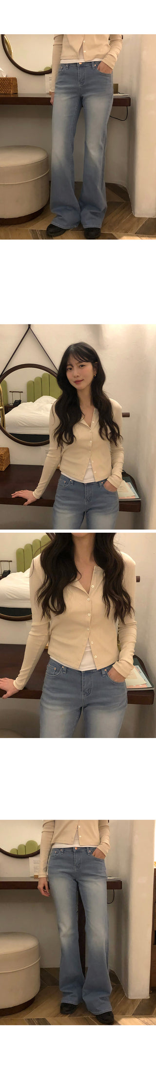 Low-rise bootcut pants