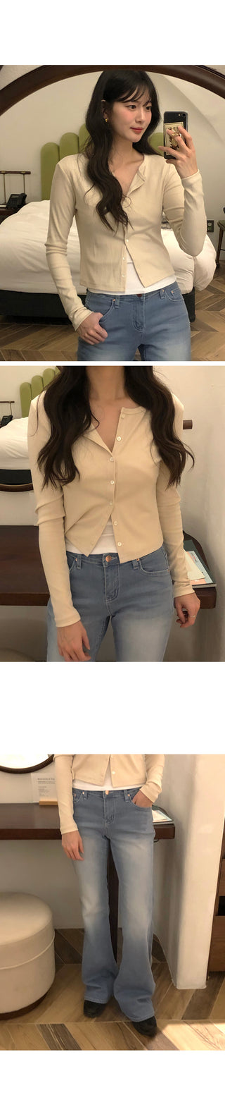 Low-rise bootcut pants