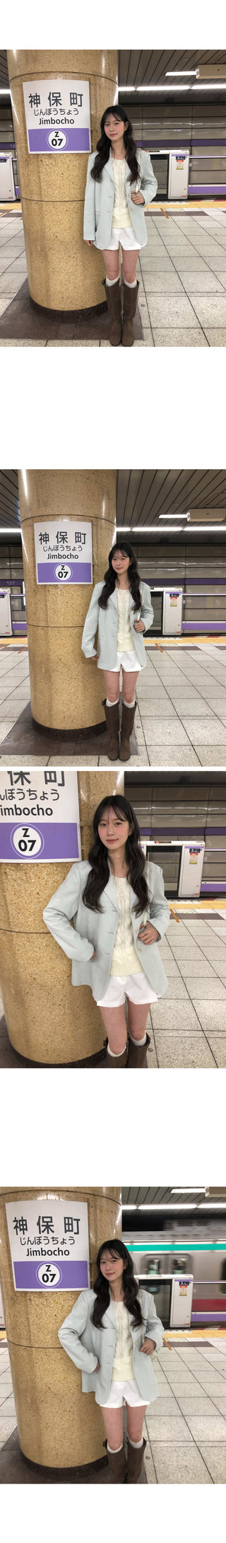 (3 colors) Boat neck button knit