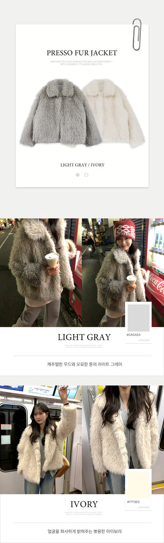 (2 colors) Fur Jacket