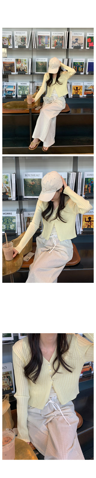 4-button open cardigan
