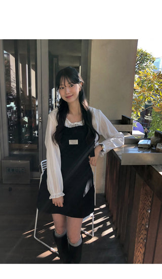 Frill-layered halter neck dress