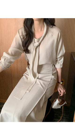 (3 colors) Belted skirt