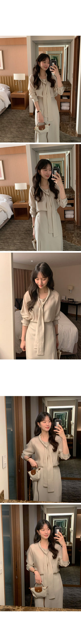 (3 colors) Belted skirt