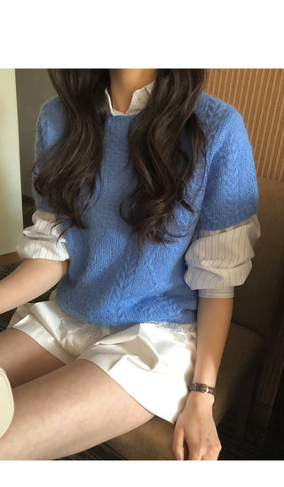 Mohair short-sleeved knit