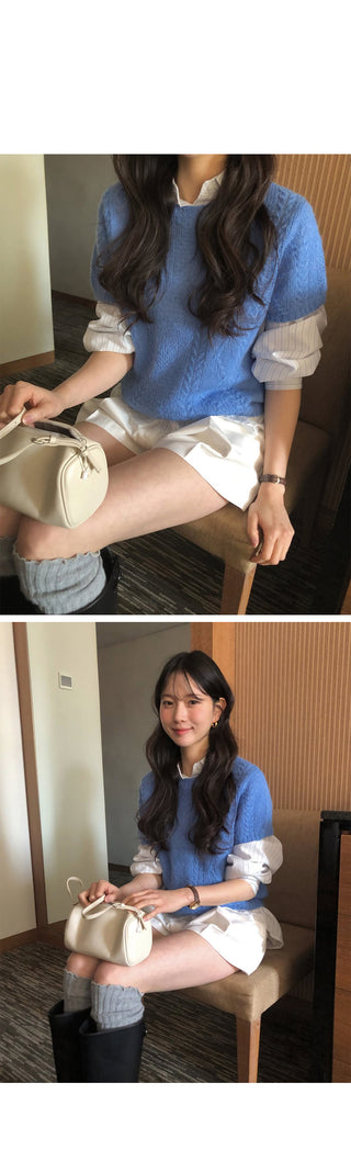 Mohair short-sleeved knit