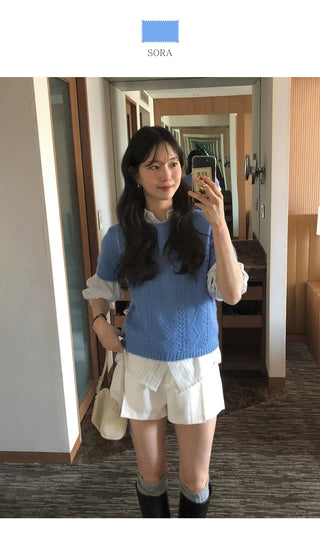 Mohair short-sleeved knit