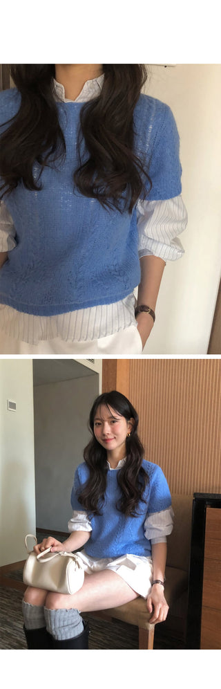 Mohair short-sleeved knit