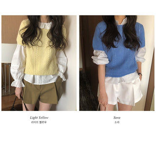Mohair short-sleeved knit