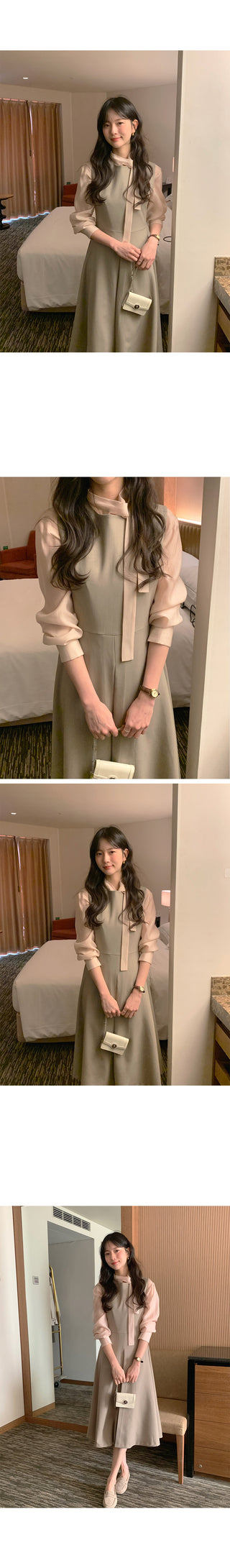 (3 colors) Basic Tie Blouse