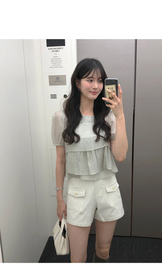 [2 colors] Halon Herringbone Half Pants