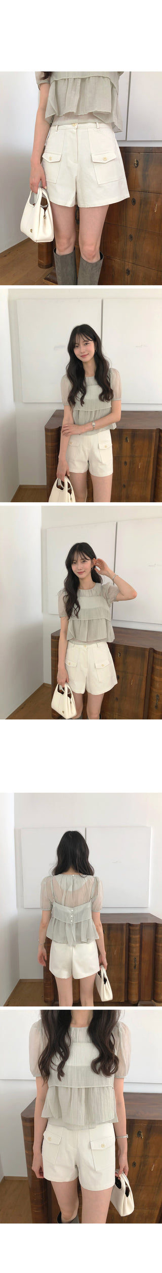 [2 colors] Halon Herringbone Half Pants