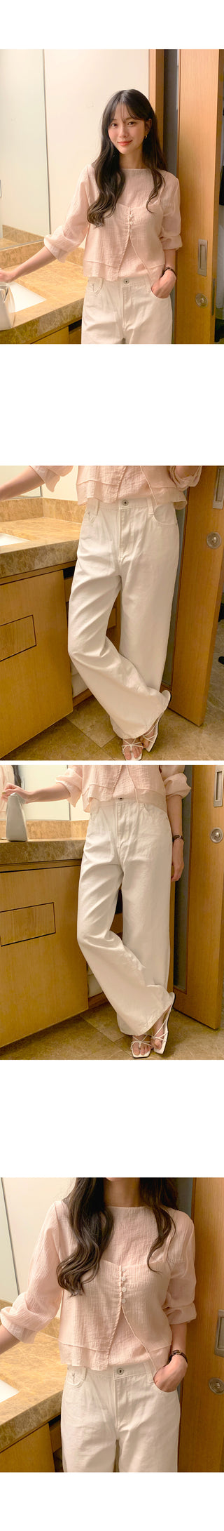 Wide curved pants