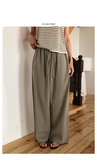 Wide elastic waist pants