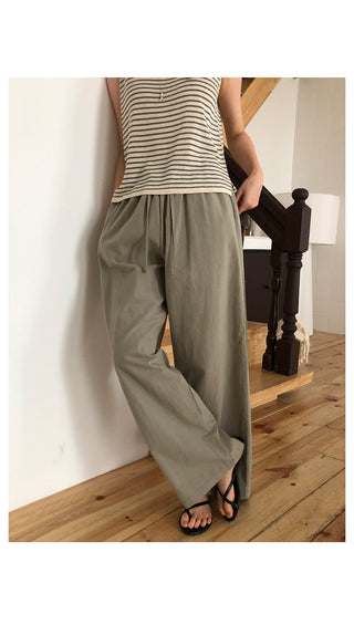 Wide elastic waist pants