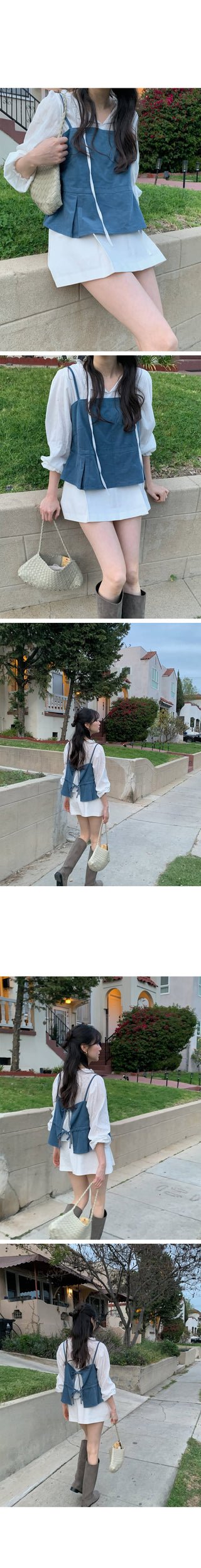 (3 colors) Cotton pleated mini skirt