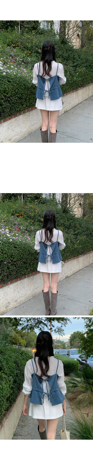 (3 colors) Cotton pleated mini skirt