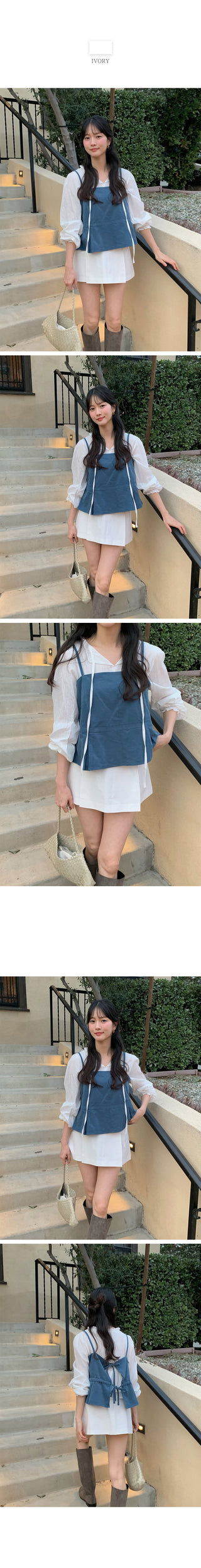 (3 colors) Cotton pleated mini skirt