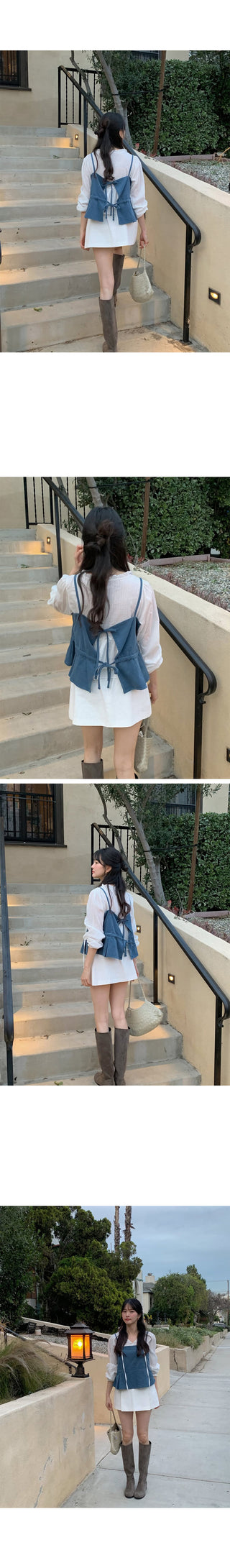 (3 colors) Cotton pleated mini skirt