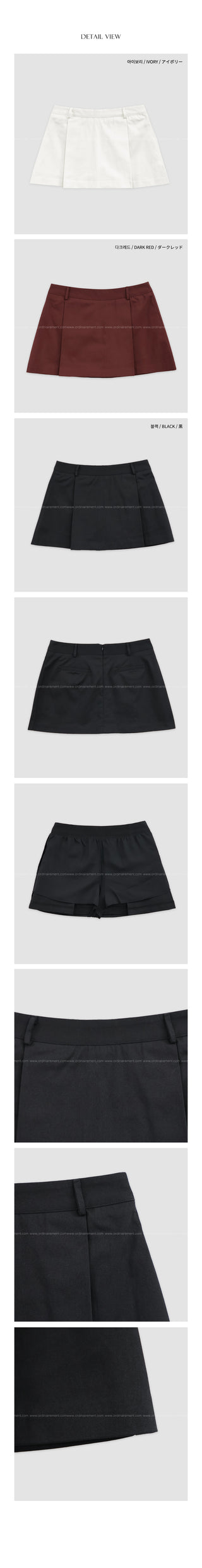 (3 colors) Cotton pleated mini skirt