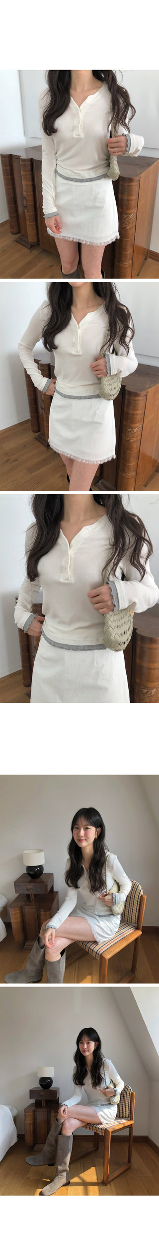 (2 colors) Lace Mini Skirt