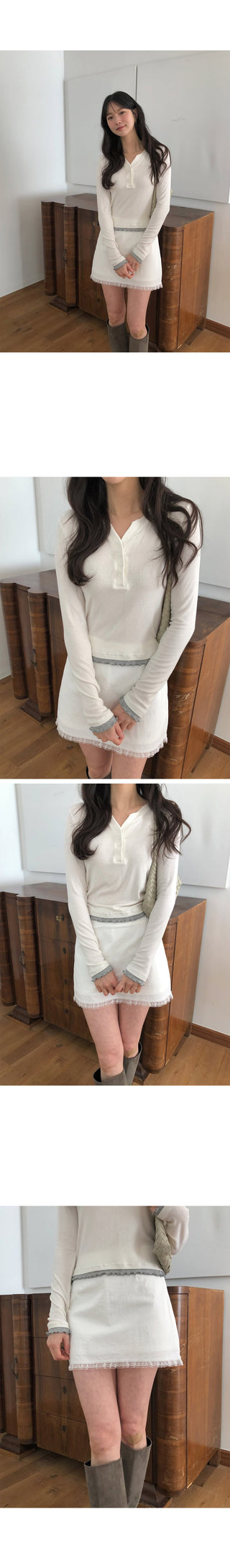 (2 colors) Lace Mini Skirt