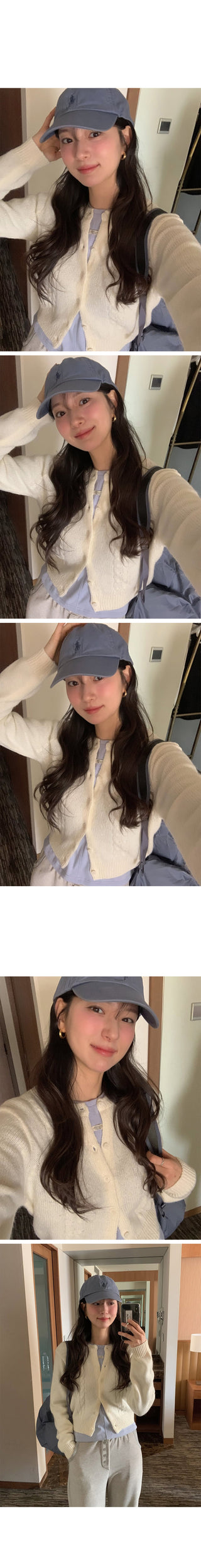 (3 colors) Cable Knit Round Neck Cardigan
