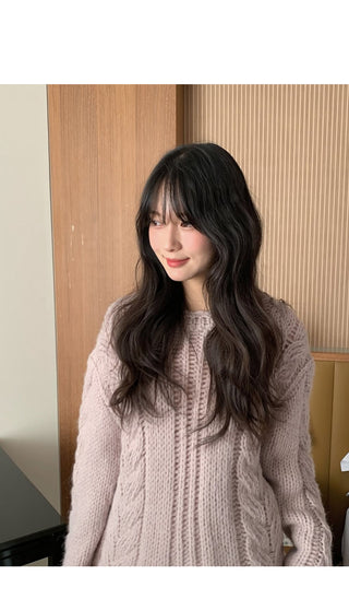 (4 colors) Wool Cable Knit Sweater