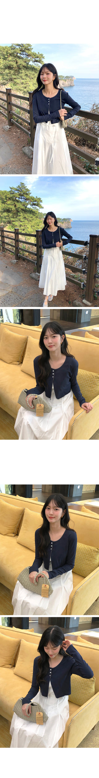 3-button cropped cardigan