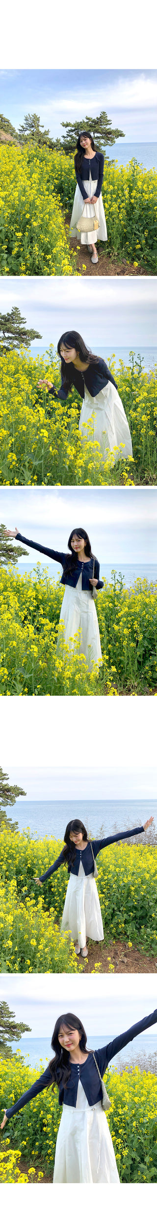 3-button cropped cardigan