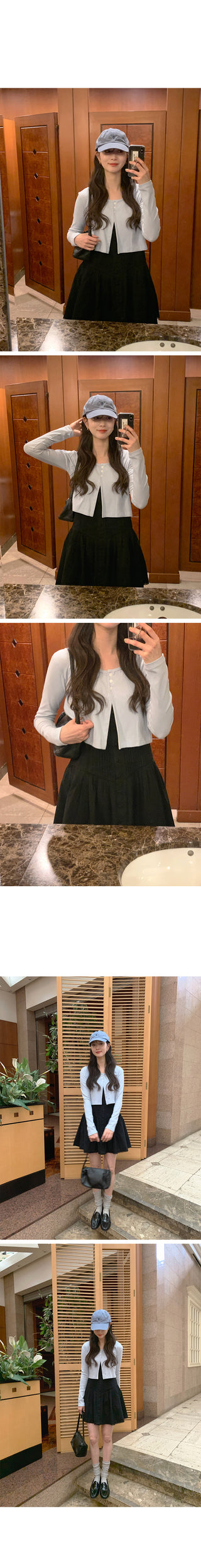 3-button cropped cardigan