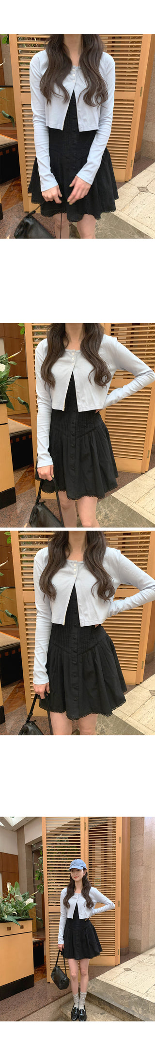 3-button cropped cardigan