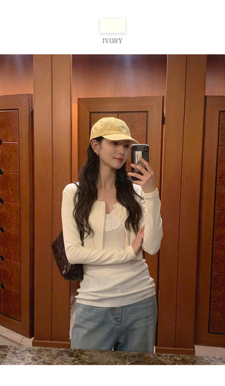 3-button cropped cardigan