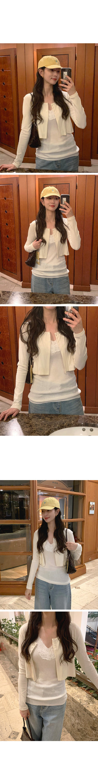 3-button cropped cardigan
