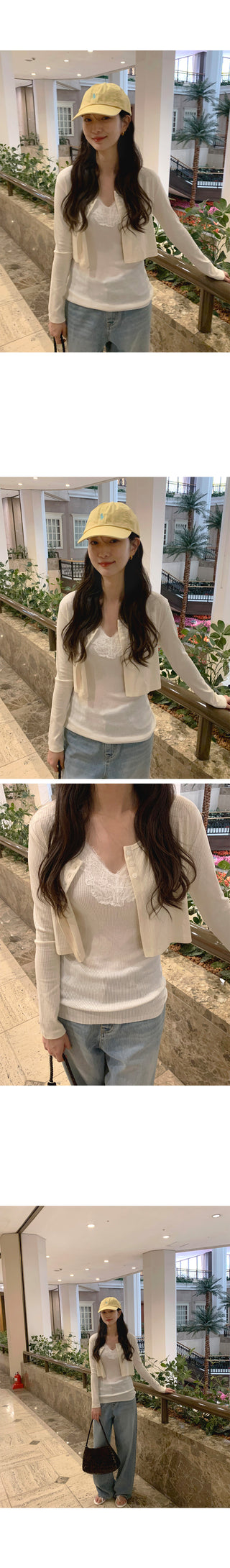 3-button cropped cardigan