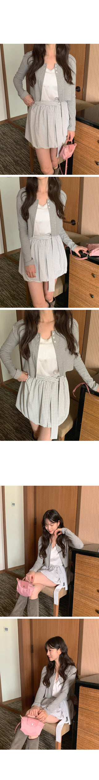 3-button cropped cardigan