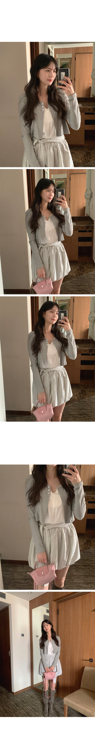 3-button cropped cardigan