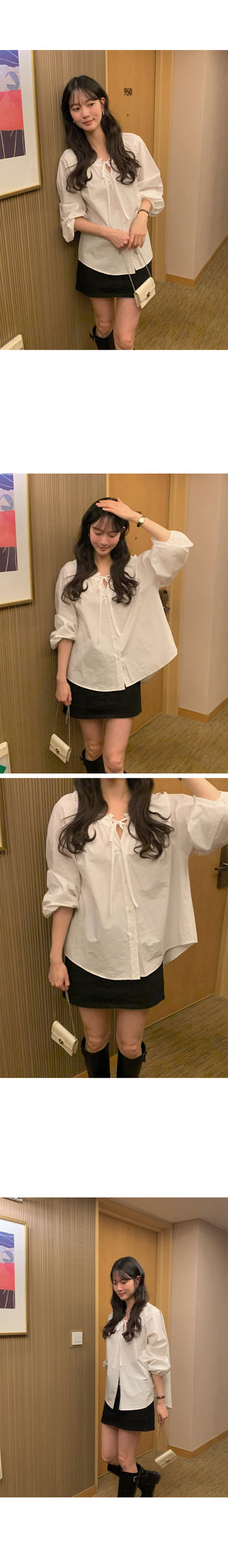 (2 colors) Frill Blouse