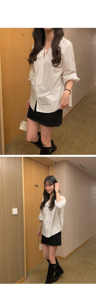 (2 colors) Frill Blouse