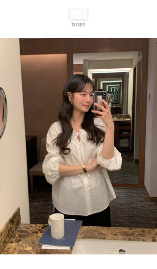 (2 colors) Frill Blouse