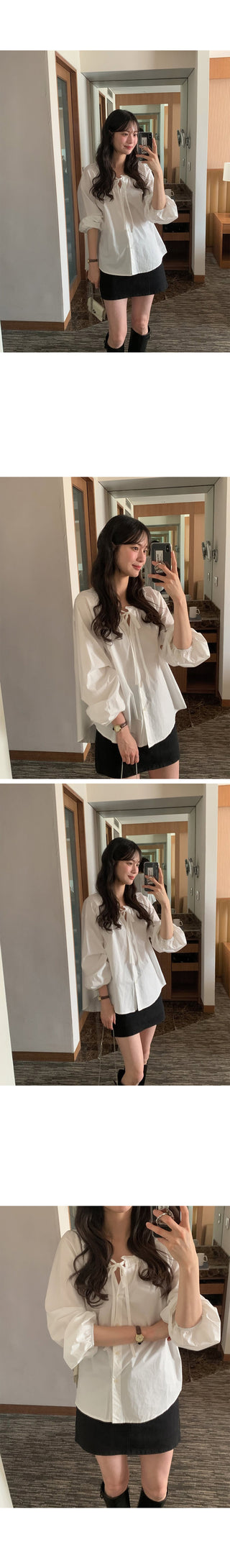 (2 colors) Frill Blouse