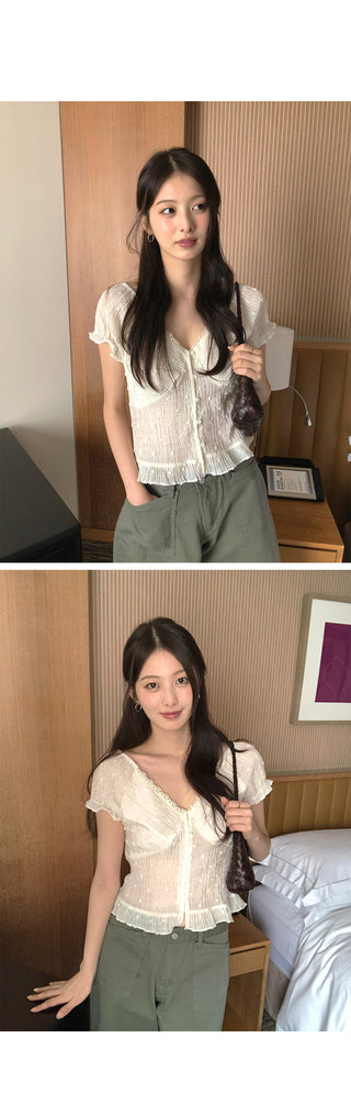 Lace V-neck blouse
