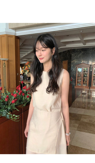 [2 colors] Wrap Point Dress
