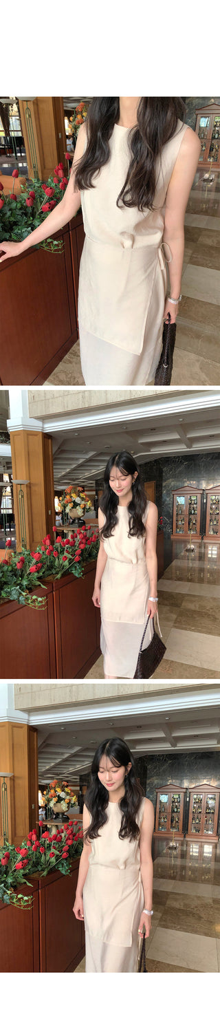 [2 colors] Wrap Point Dress