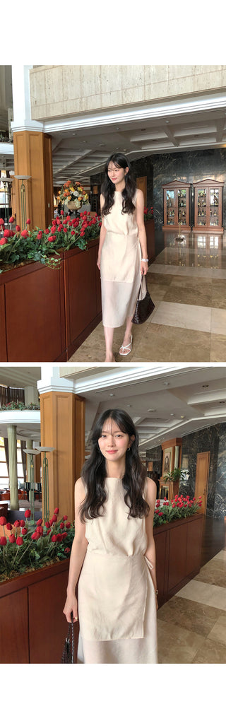 [2 colors] Wrap Point Dress