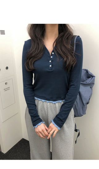 (3 colors) Layered Bicolor T-shirt