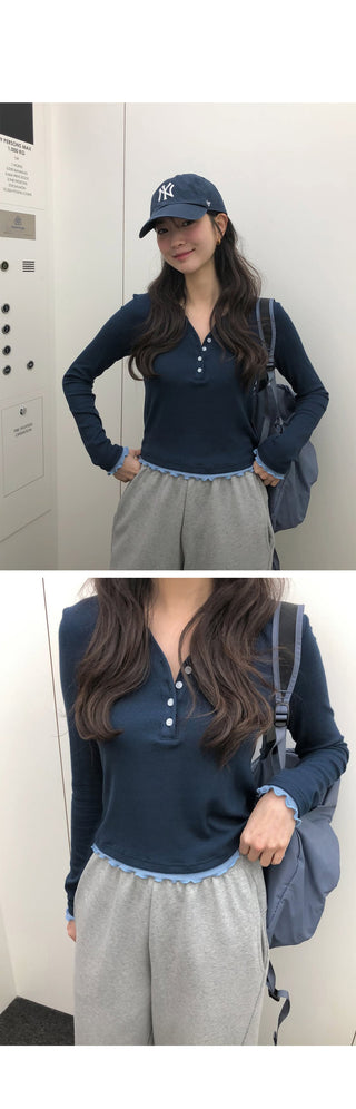 (3 colors) Layered Bicolor T-shirt