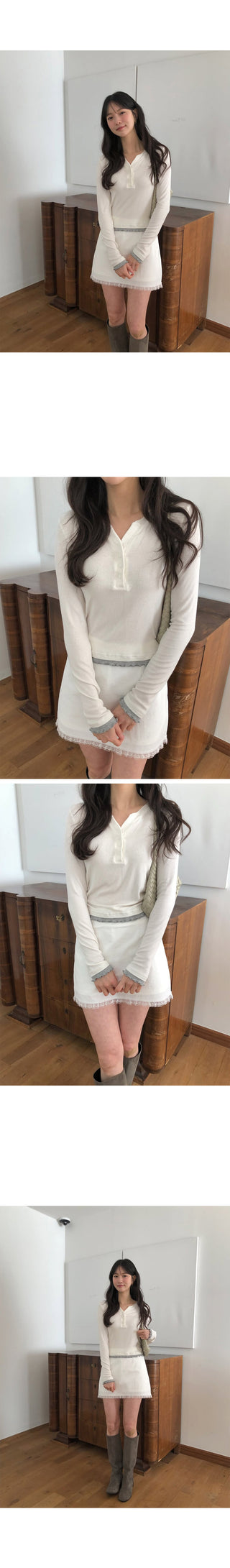 (3 colors) Layered Bicolor T-shirt